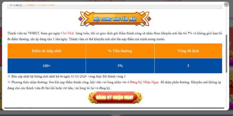 Nội dung khuyến mãi chính